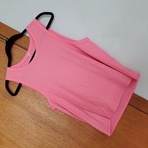 Lululemon Pink with coral stitching muscle tank